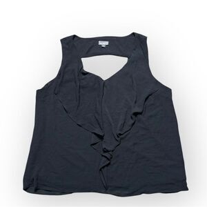 Breathless Ruffle Collar Blouse Women’s 1X Sleeve Black Top